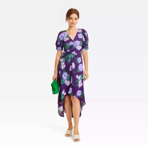 A New Day Women's Crepe Short Sleeve Midi Dress nwt large